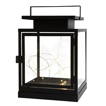 Sirius Lui lanterne med solar og knirke 40 LED sort 39300